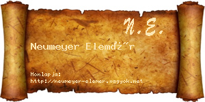 Neumeyer Elemér névjegykártya